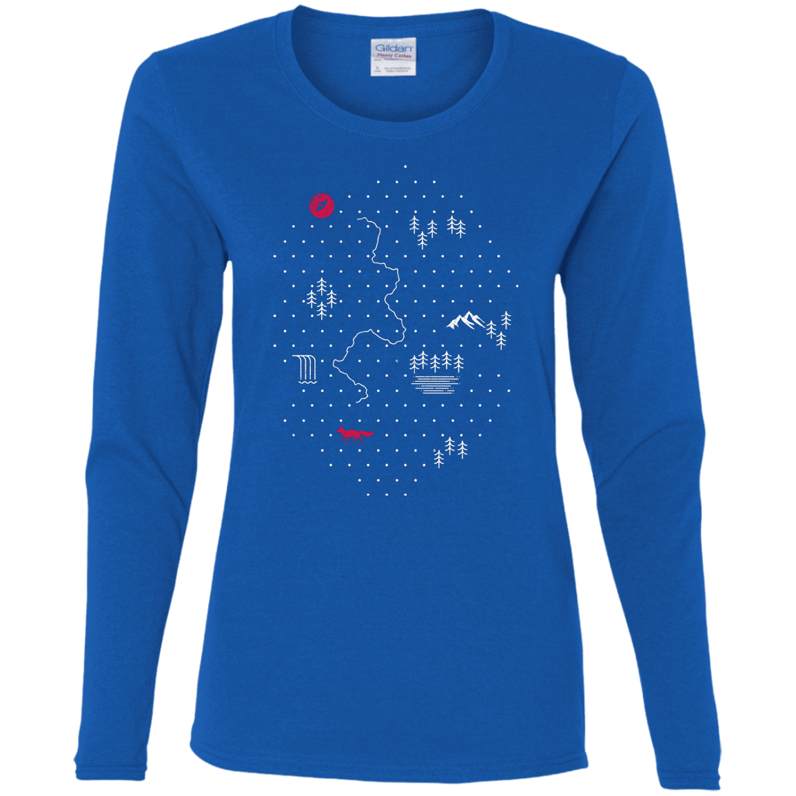 T-Shirts Royal / S Map of Nature Women's Long Sleeve T-Shirt