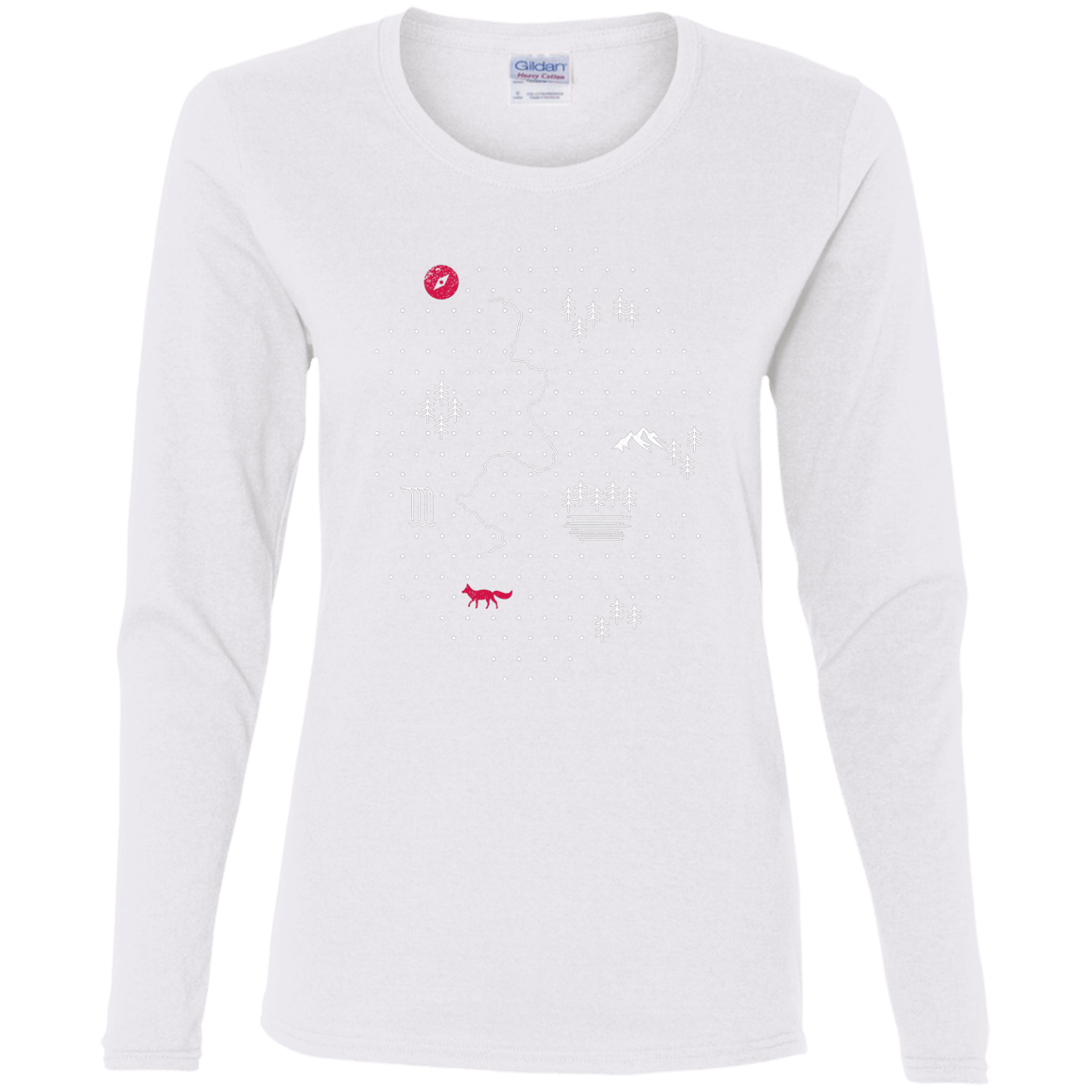 T-Shirts White / S Map of Nature Women's Long Sleeve T-Shirt