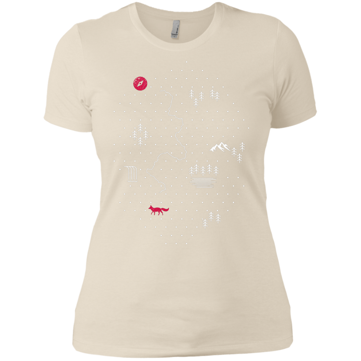 T-Shirts Ivory/ / X-Small Map of Nature Women's Premium T-Shirt