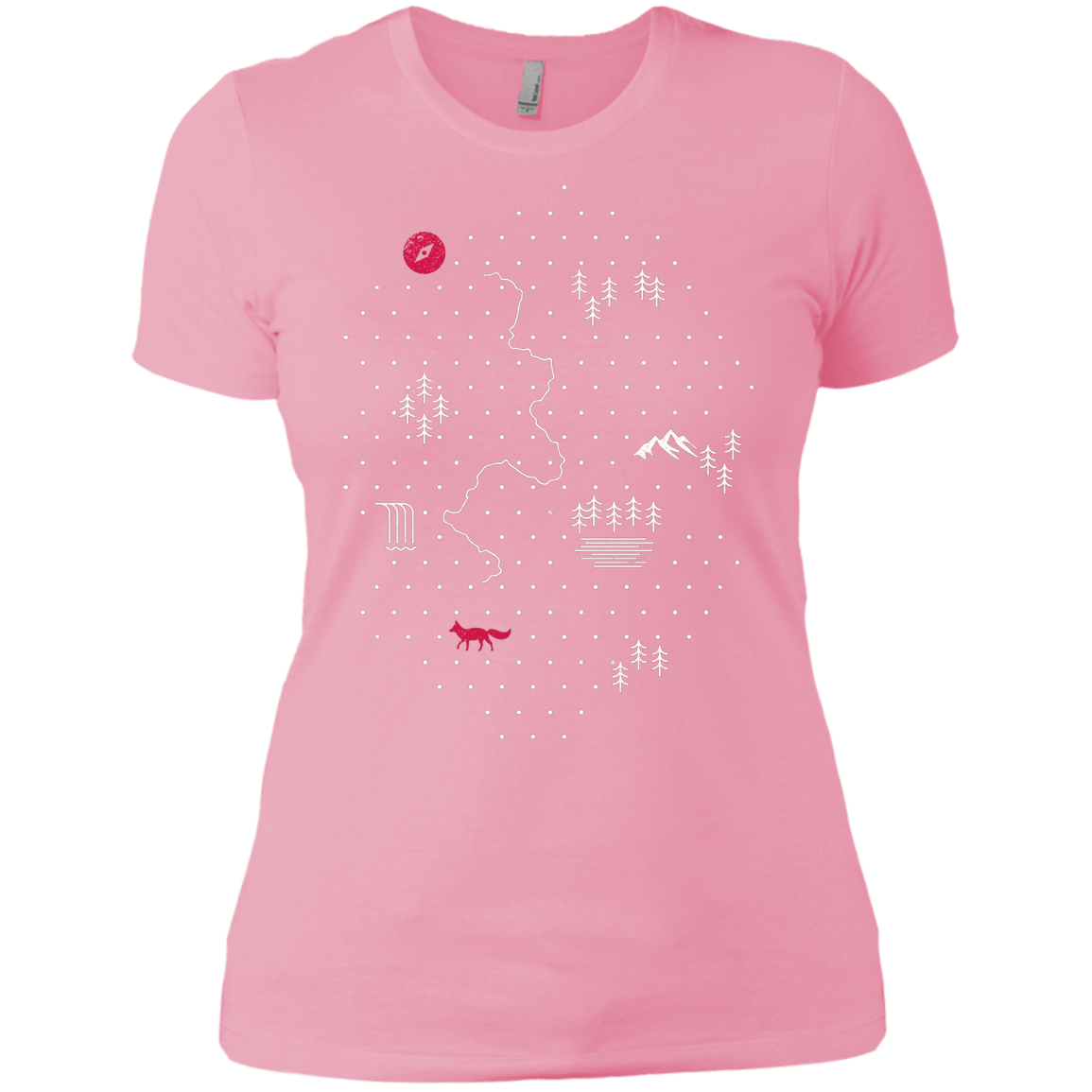 T-Shirts Light Pink / X-Small Map of Nature Women's Premium T-Shirt