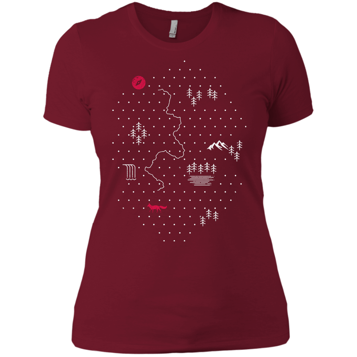 T-Shirts Scarlet / X-Small Map of Nature Women's Premium T-Shirt