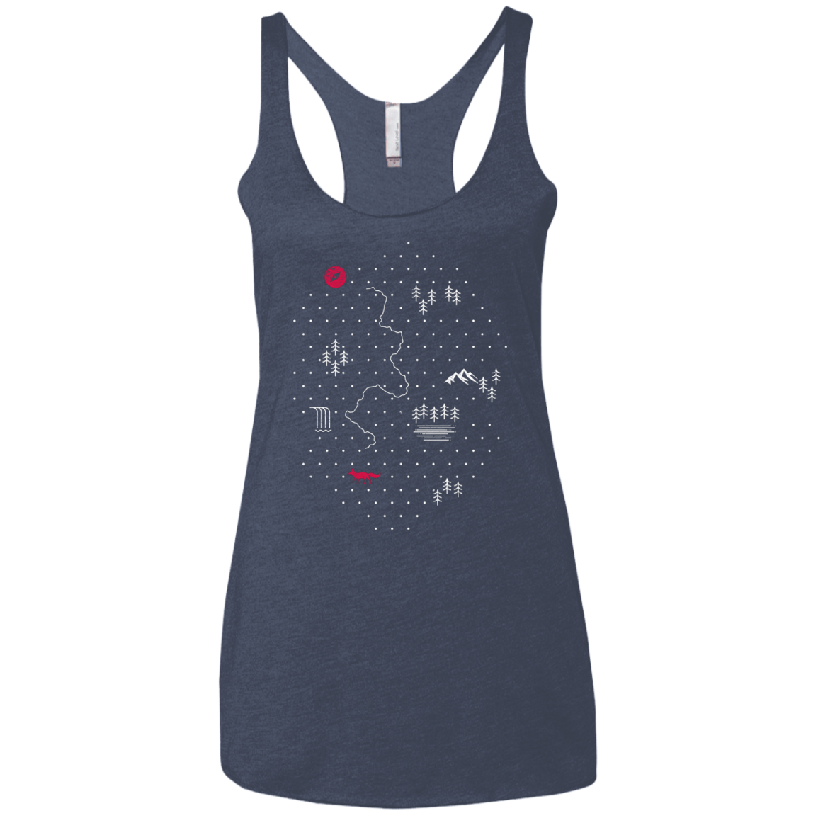 T-Shirts Vintage Navy / X-Small Map of Nature Women's Triblend Racerback Tank