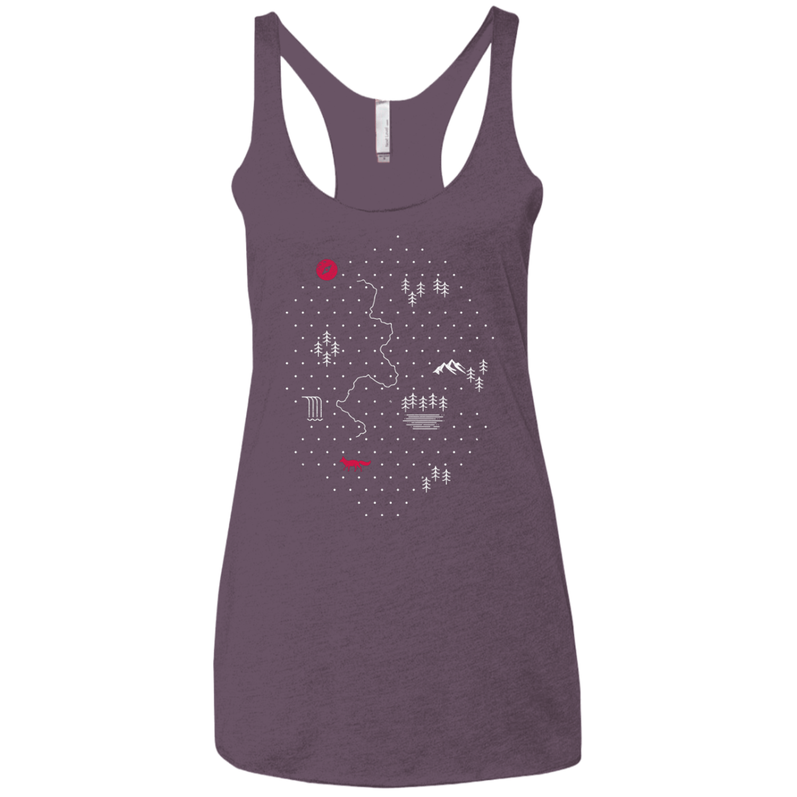 T-Shirts Vintage Purple / X-Small Map of Nature Women's Triblend Racerback Tank
