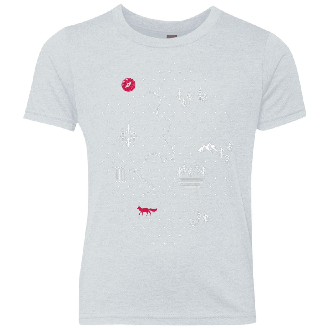 T-Shirts Heather White / YXS Map of Nature Youth Triblend T-Shirt