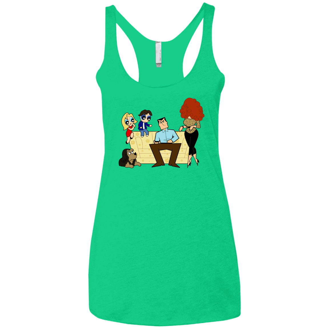 T-Shirts Envy / X-Small Married with Puffs Women's Triblend Racerback Tank