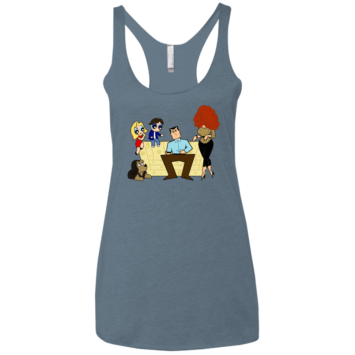 T-Shirts Indigo / X-Small Married with Puffs Women's Triblend Racerback Tank