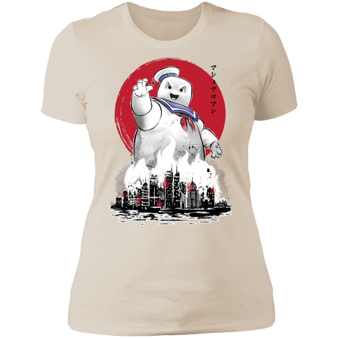 T-Shirts Ivory/ / S Marshmallow Man sumi-e Women's Premium T-Shirt