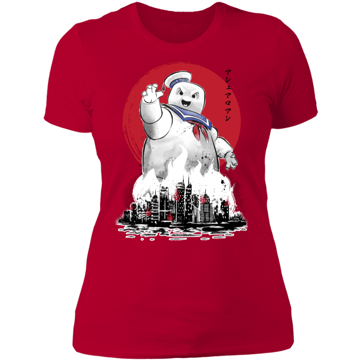 T-Shirts Red / S Marshmallow Man sumi-e Women's Premium T-Shirt
