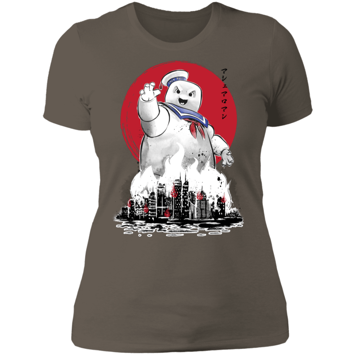 T-Shirts Warm Grey / S Marshmallow Man sumi-e Women's Premium T-Shirt