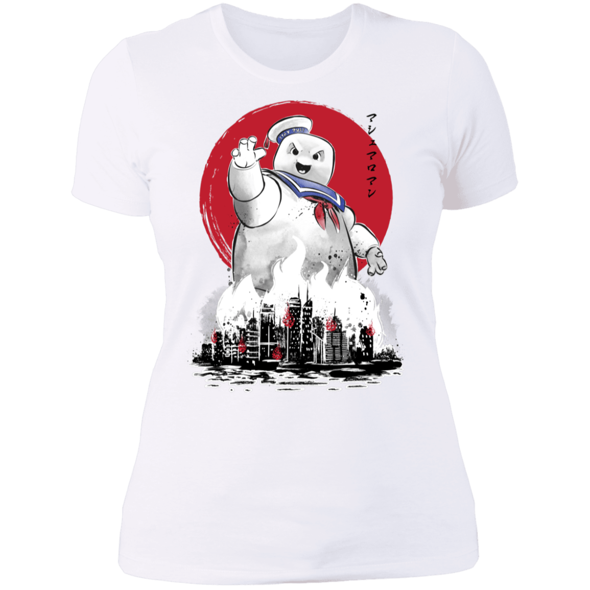 T-Shirts White / S Marshmallow Man sumi-e Women's Premium T-Shirt