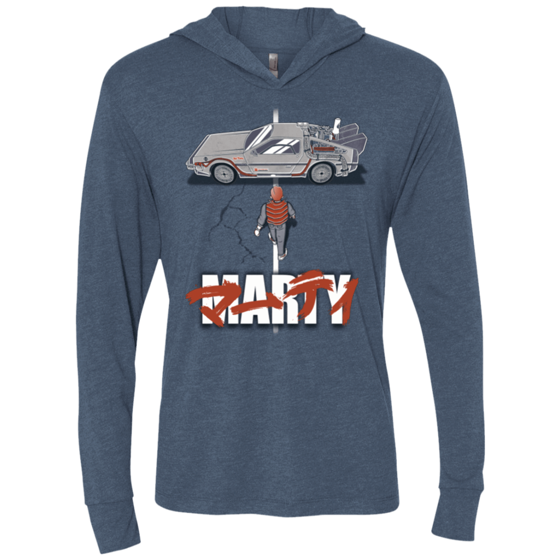 T-Shirts Indigo / X-Small Marty 2015 Triblend Long Sleeve Hoodie Tee