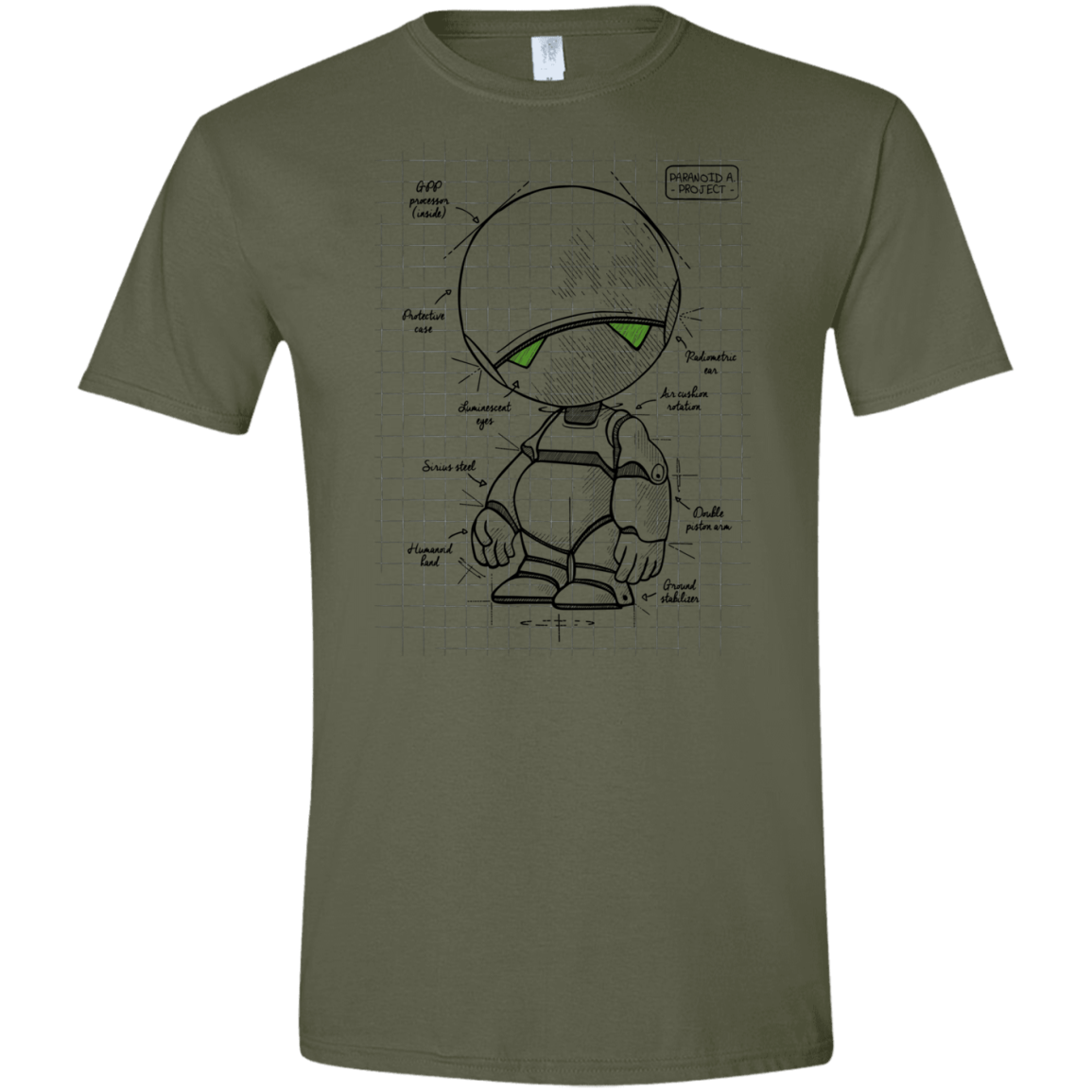 T-Shirts Military Green / S Marvin's Plan Men's Semi-Fitted Softstyle