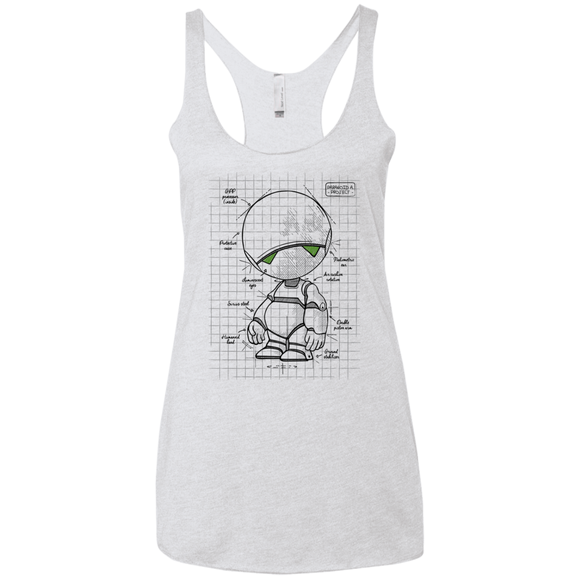 T-Shirts Heather White / X-Small Marvin's Plan Women's Triblend Racerback Tank