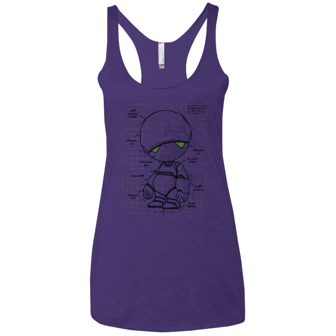 T-Shirts Purple Rush / X-Small Marvin's Plan Women's Triblend Racerback Tank