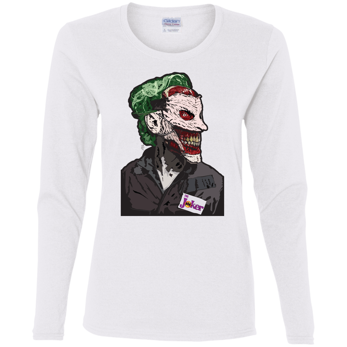 T-Shirts White / S Masked Joker Women's Long Sleeve T-Shirt