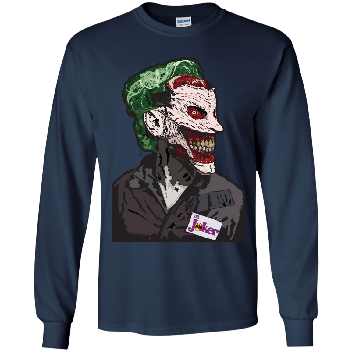 T-Shirts Navy / YS Masked Joker Youth Long Sleeve T-Shirt