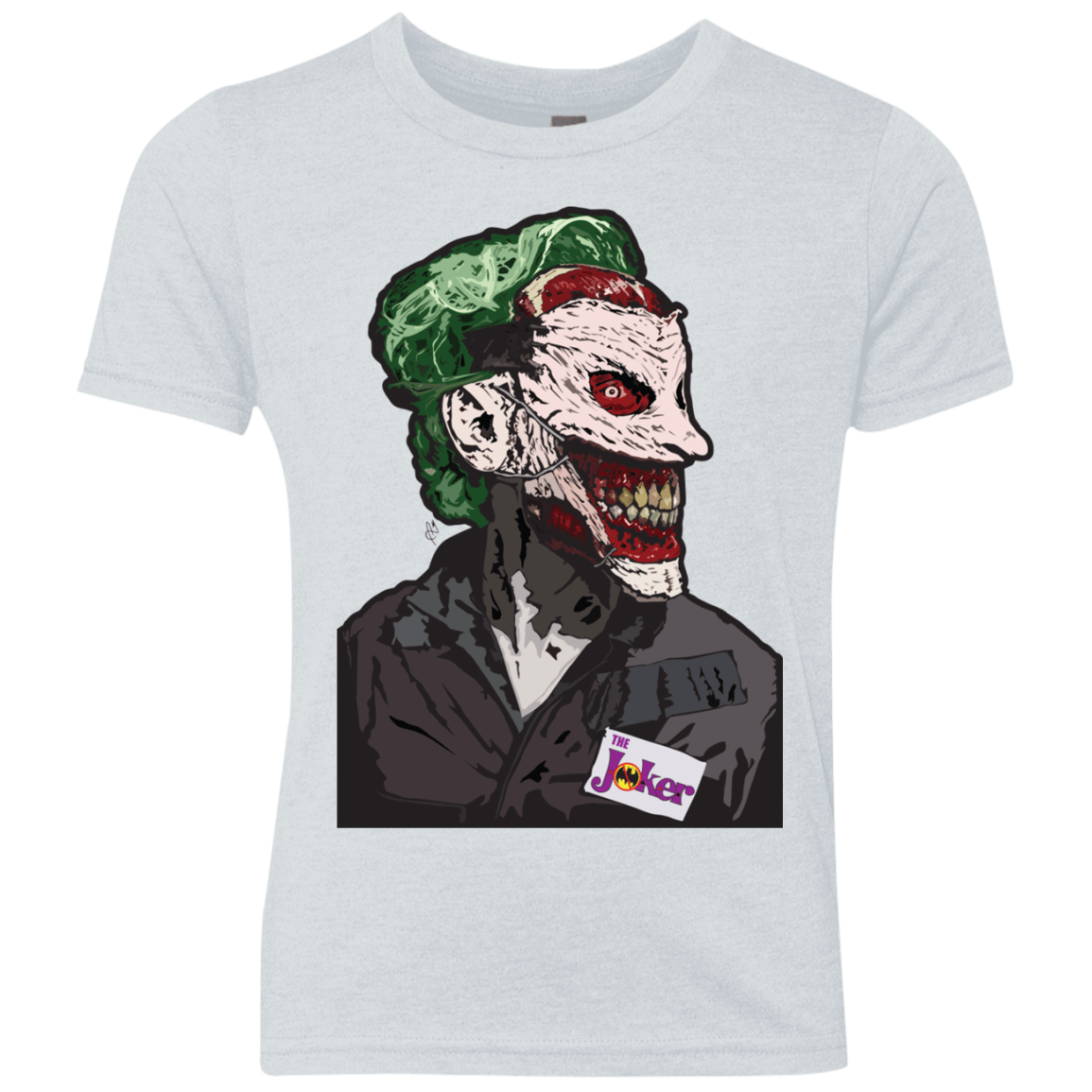 T-Shirts Heather White / YXS Masked Joker Youth Triblend T-Shirt