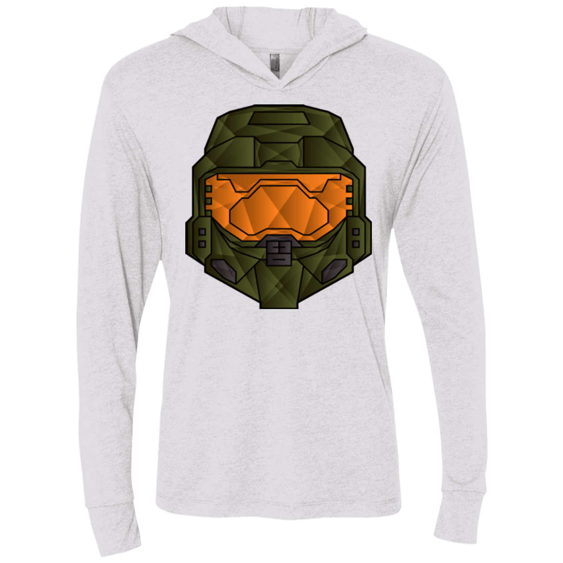 T-Shirts Heather White / X-Small Master Chief Triblend Long Sleeve Hoodie Tee