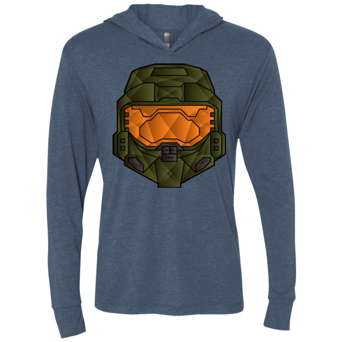 T-Shirts Indigo / X-Small Master Chief Triblend Long Sleeve Hoodie Tee