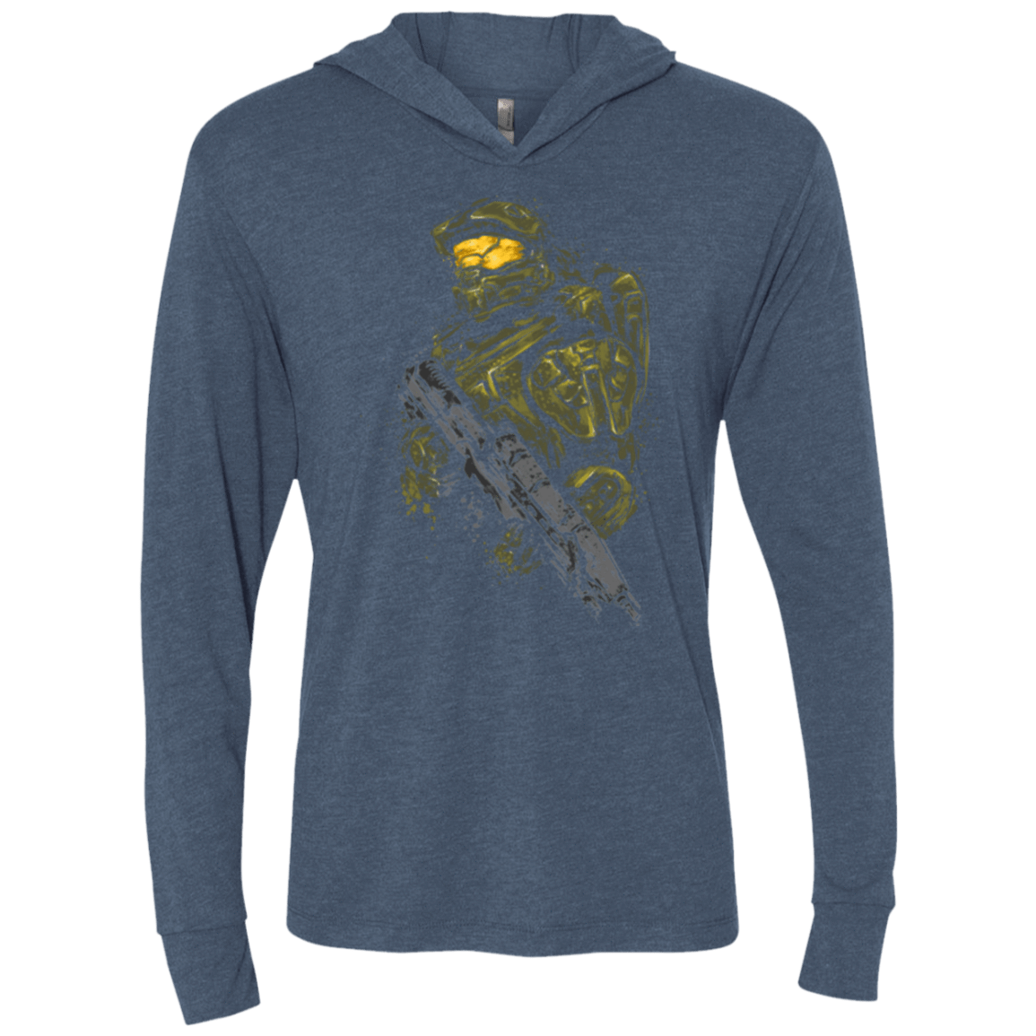 T-Shirts Indigo / X-Small MASTER CHIEF Triblend Long Sleeve Hoodie Tee