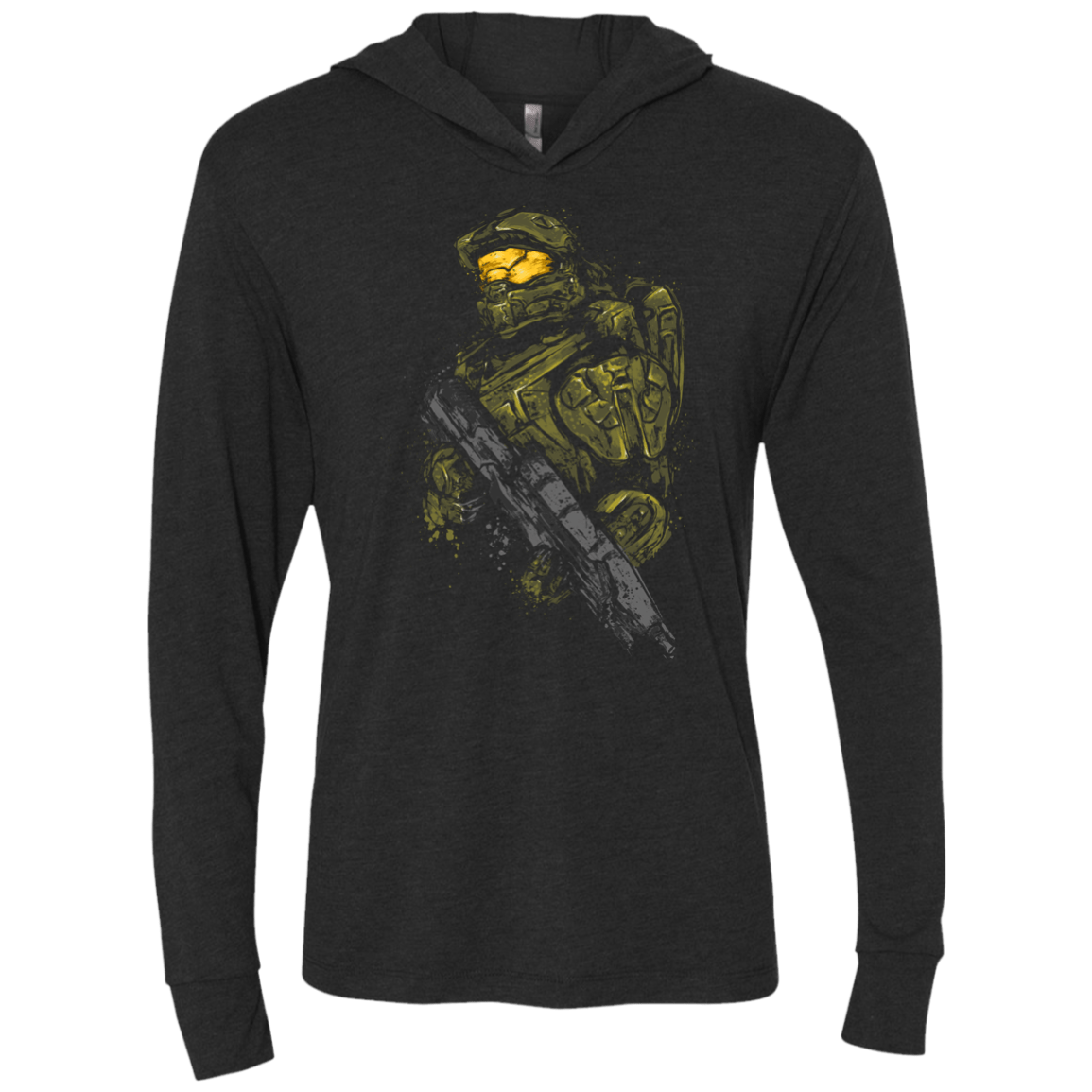 T-Shirts Vintage Black / X-Small Master chief Triblend Long Sleeve Hoodie Tee