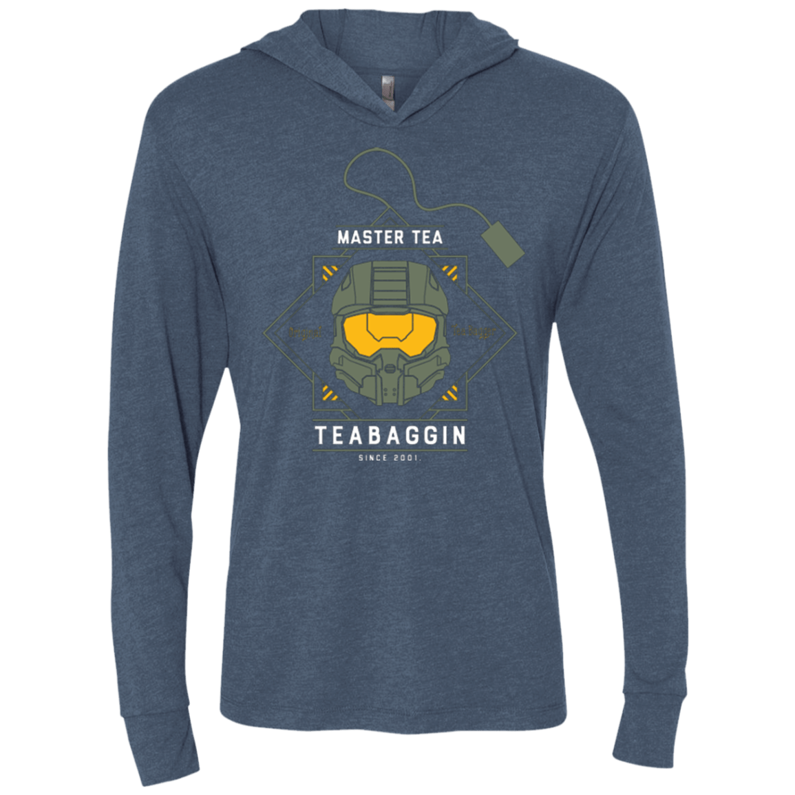 T-Shirts Indigo / X-Small Master Tea - The Original Halo Teabagger Triblend Long Sleeve Hoodie Tee