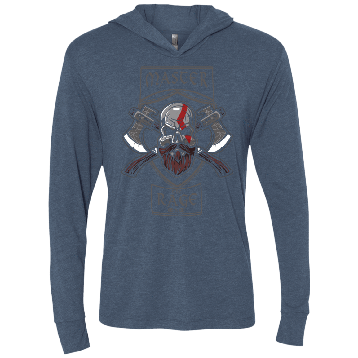 T-Shirts Indigo / X-Small Master The Rage Triblend Long Sleeve Hoodie Tee