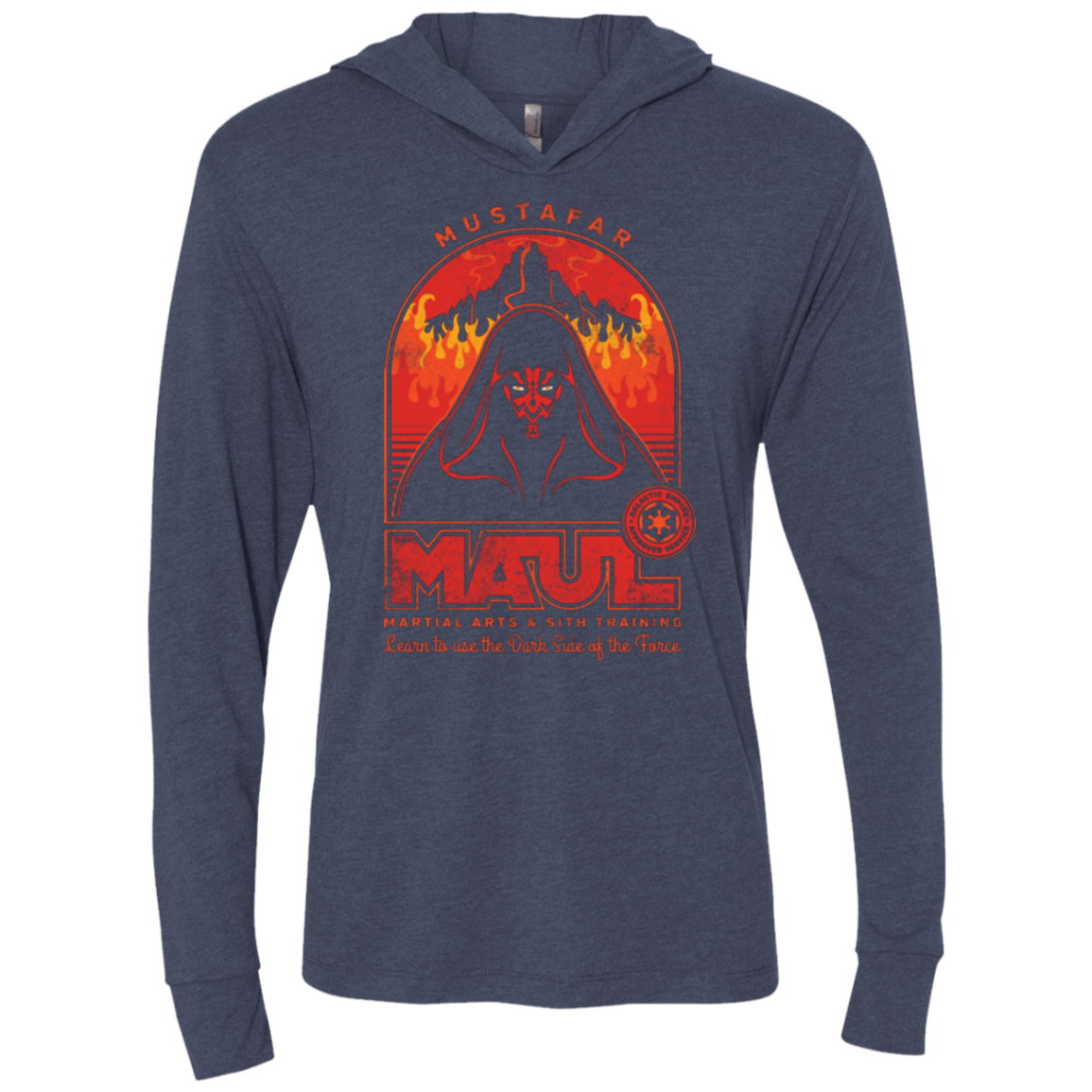 T-Shirts Vintage Navy / X-Small Maul Martial Arts Triblend Long Sleeve Hoodie Tee