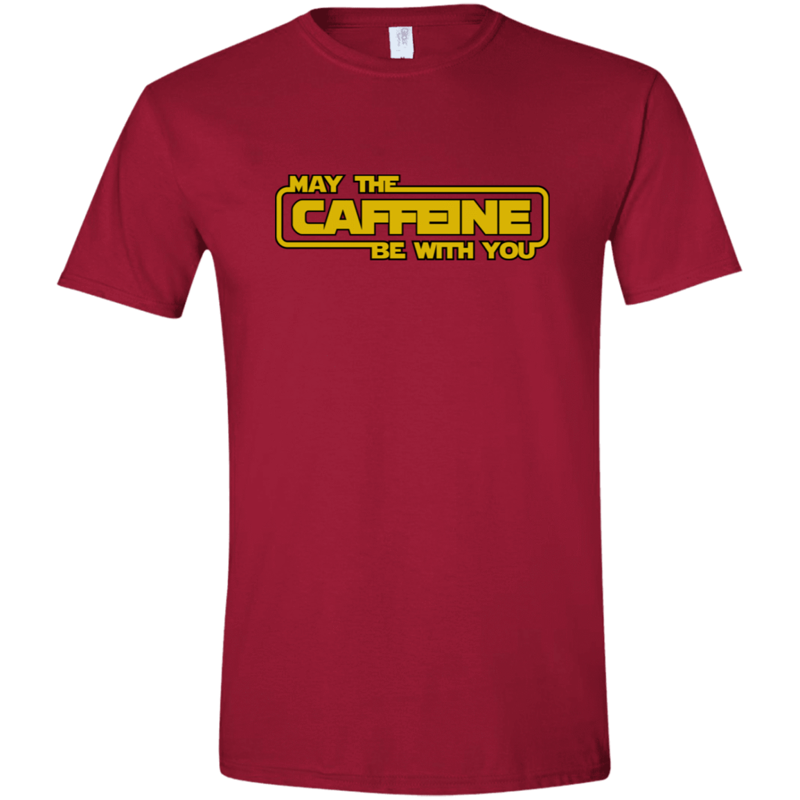 T-Shirts Cardinal Red / S May the Caffeine Be with You Men's Semi-Fitted Softstyle