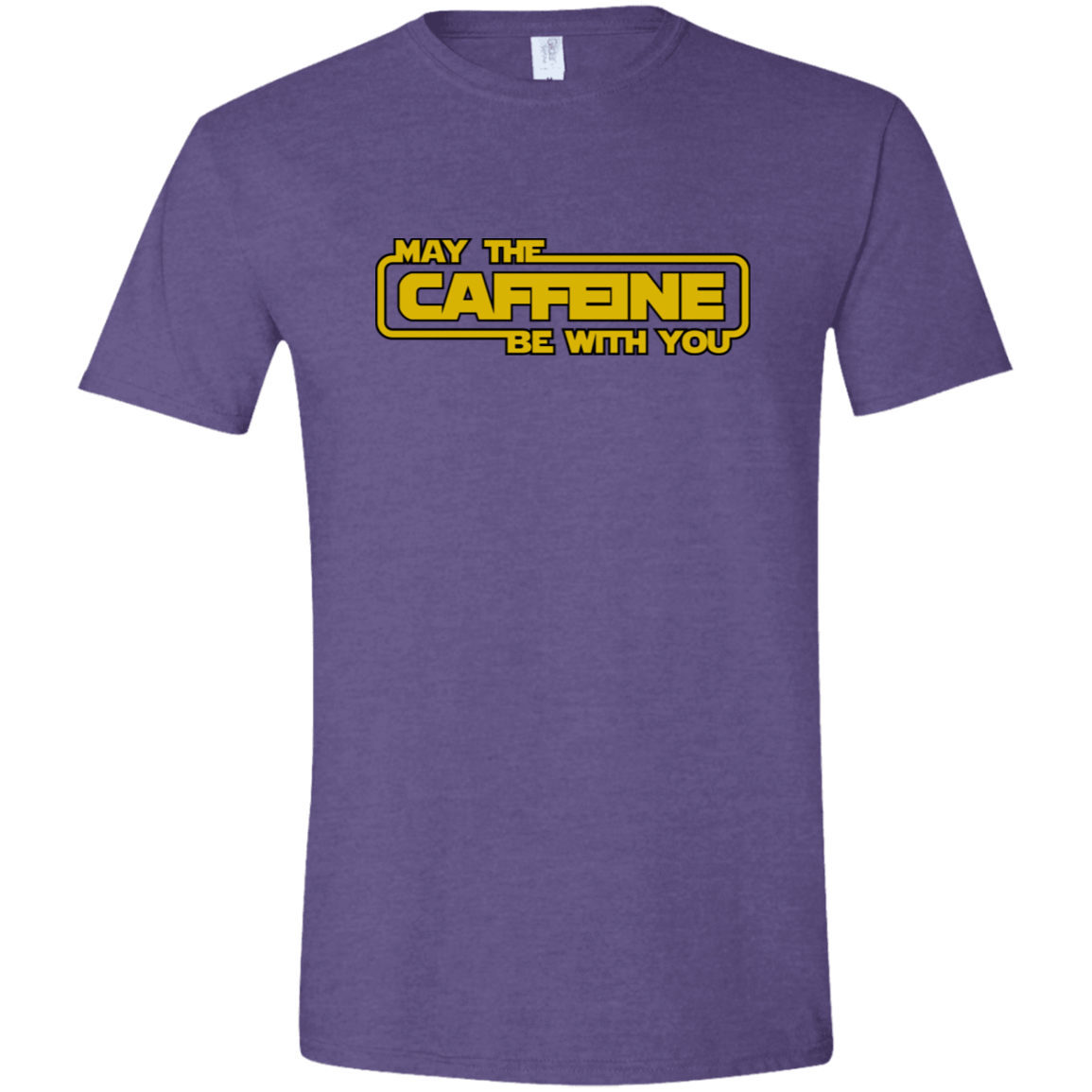 T-Shirts Heather Purple / S May the Caffeine Be with You Men's Semi-Fitted Softstyle