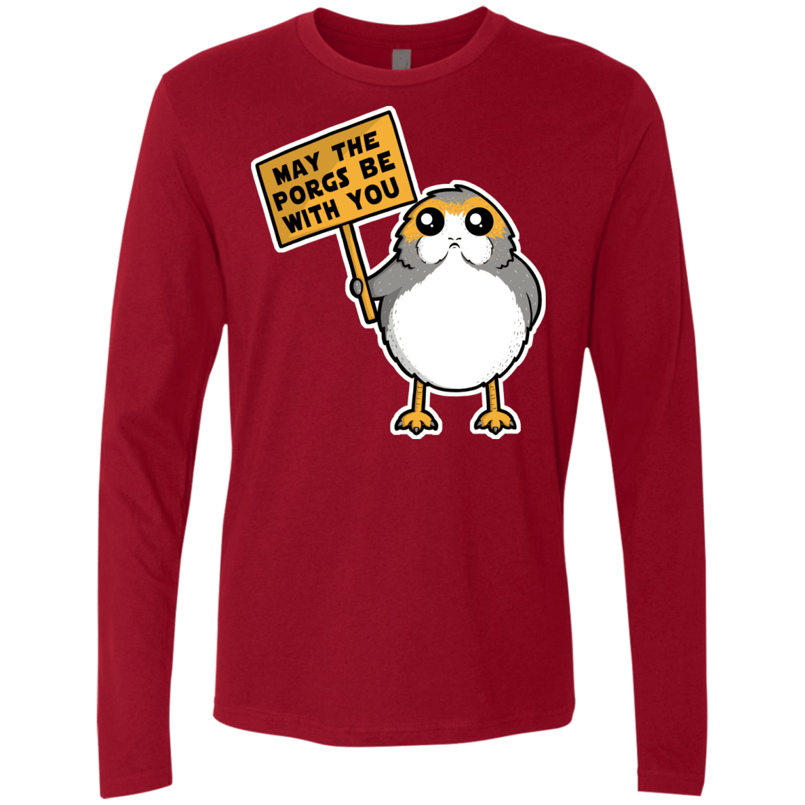 T-Shirts Cardinal / Small May The Porgs Be With You Men's Premium Long Sleeve