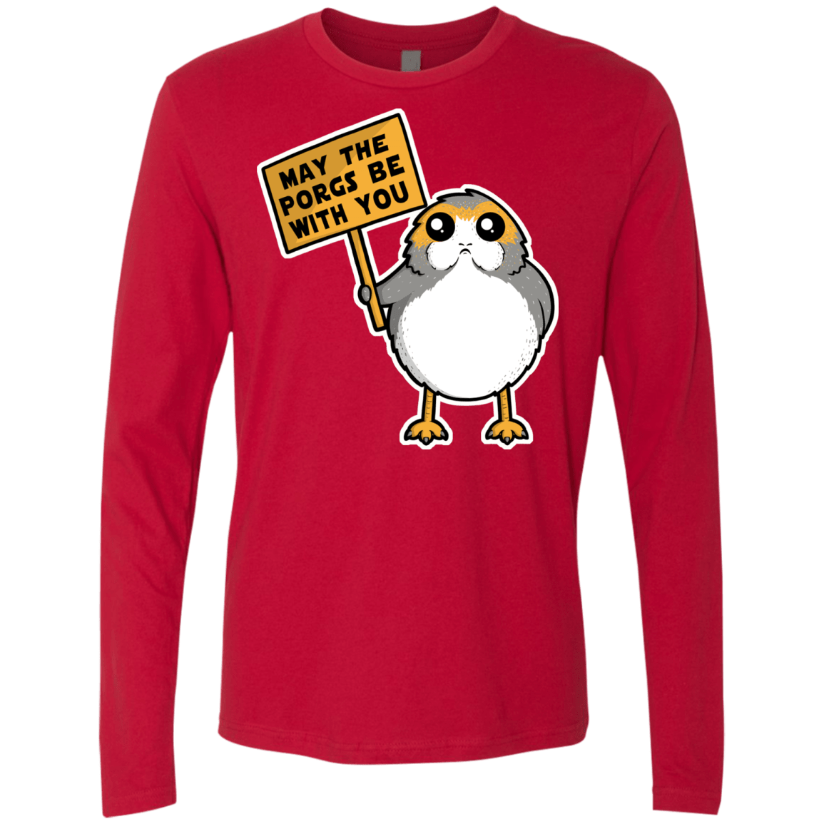 T-Shirts Red / Small May The Porgs Be With You Men's Premium Long Sleeve