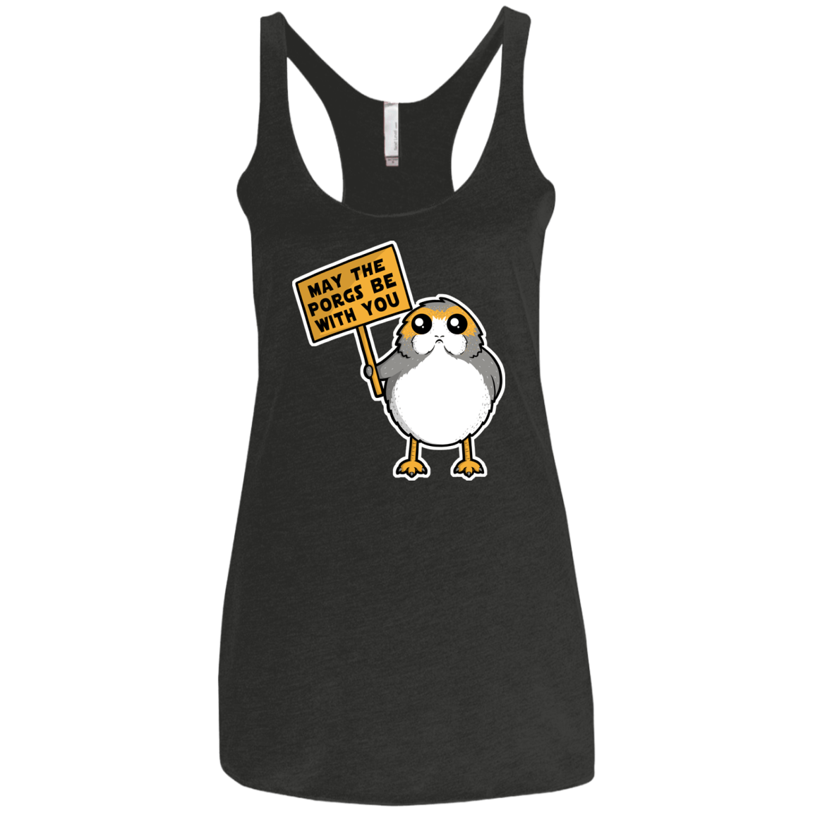 T-Shirts Vintage Black / X-Small May The Porgs Be With You Women's Triblend Racerback Tank