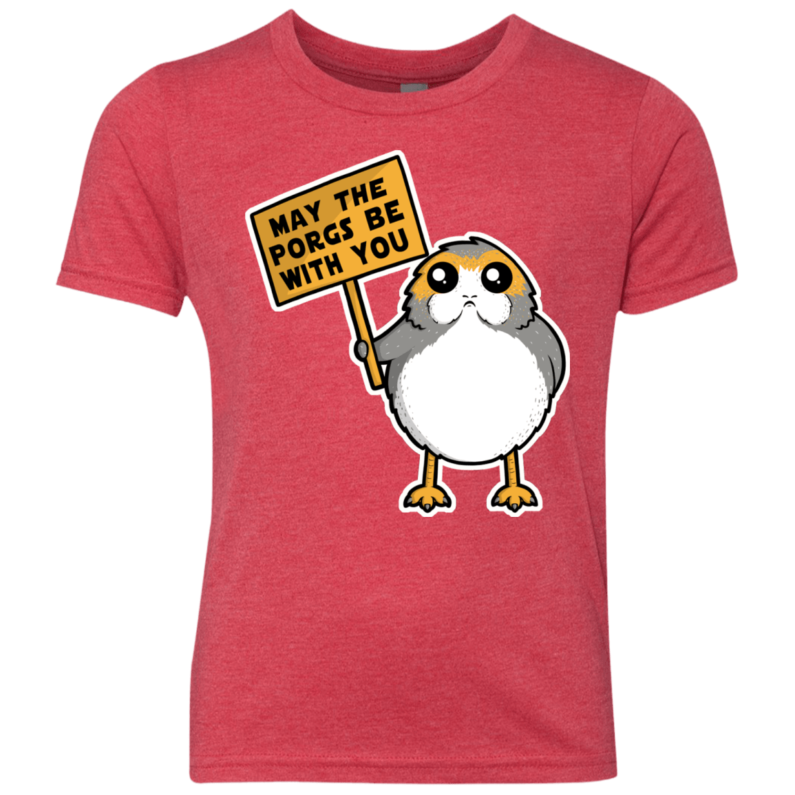 T-Shirts Vintage Red / YXS May The Porgs Be With You Youth Triblend T-Shirt