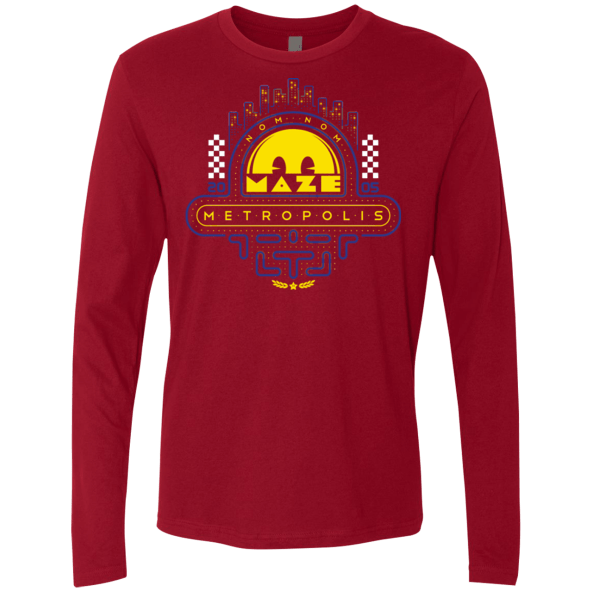 T-Shirts Cardinal / Small Maze Metropolis Men's Premium Long Sleeve