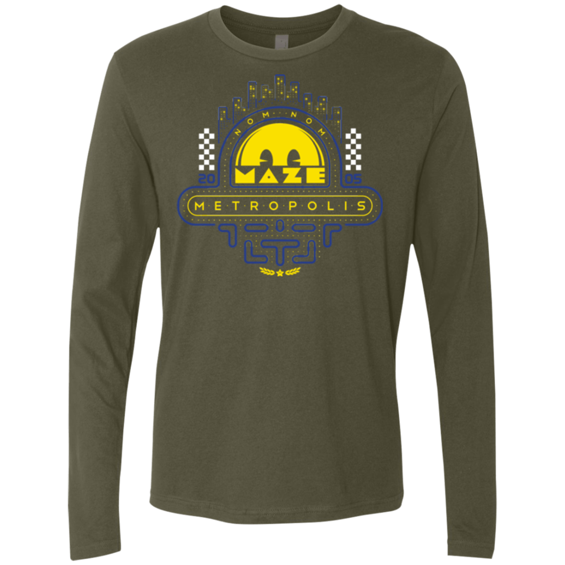 T-Shirts Military Green / Small Maze Metropolis Men's Premium Long Sleeve