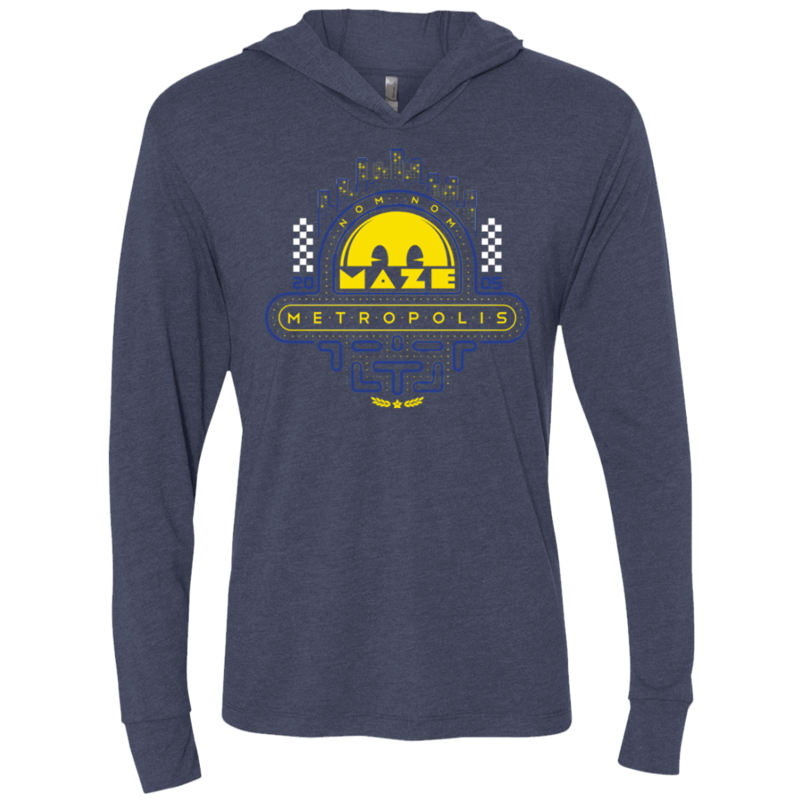 T-Shirts Vintage Navy / X-Small Maze Metropolis Triblend Long Sleeve Hoodie Tee