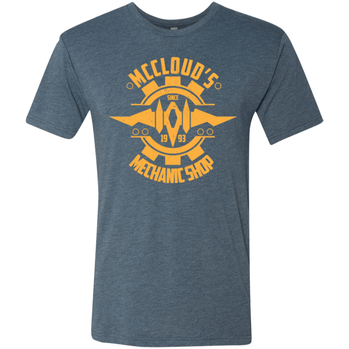 T-Shirts Indigo / Small McCloud Mechanic Shop Men's Triblend T-Shirt