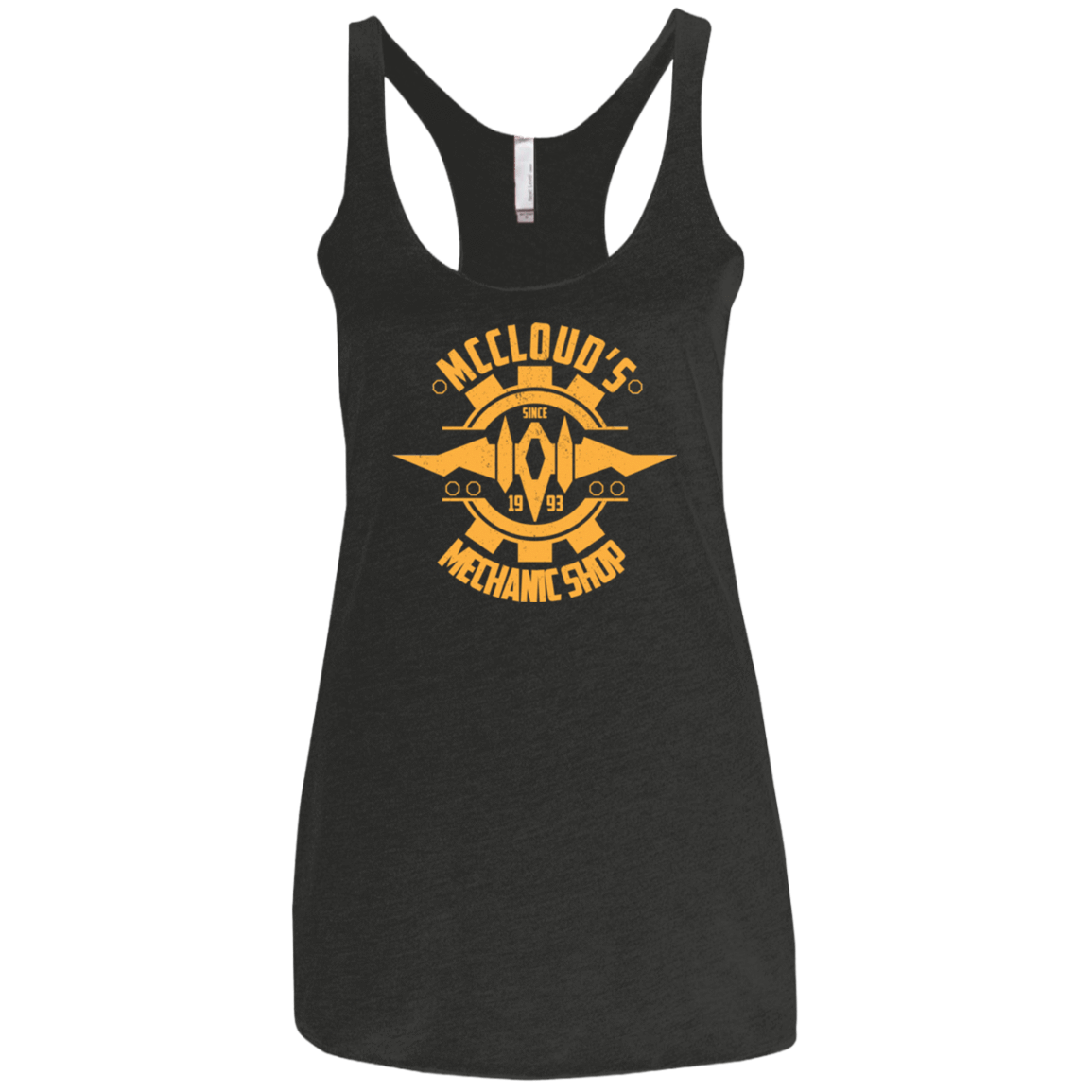 T-Shirts Vintage Black / X-Small McCloud Mechanic Shop Women's Triblend Racerback Tank