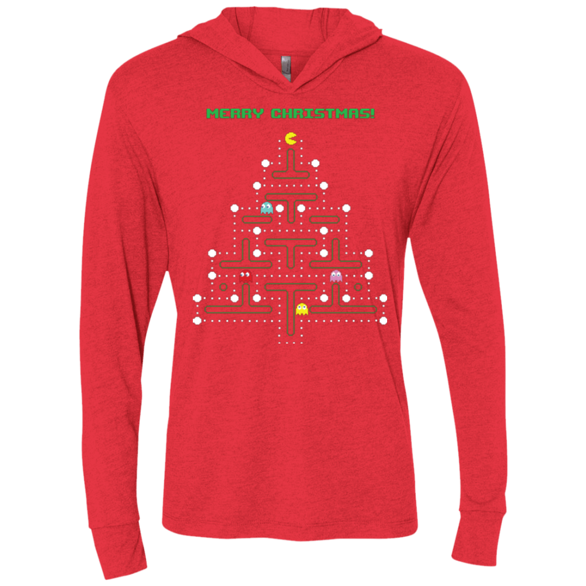 T-Shirts Vintage Red / X-Small Mcpacman Triblend Long Sleeve Hoodie Tee