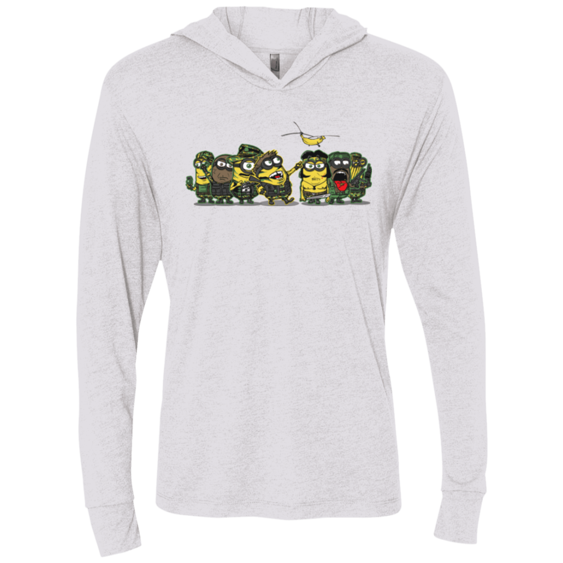 T-Shirts Heather White / X-Small Meat Grinder Platoon Triblend Long Sleeve Hoodie Tee