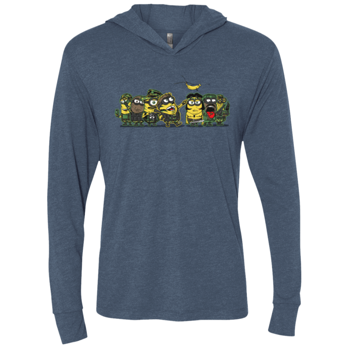 T-Shirts Indigo / X-Small Meat Grinder Platoon Triblend Long Sleeve Hoodie Tee