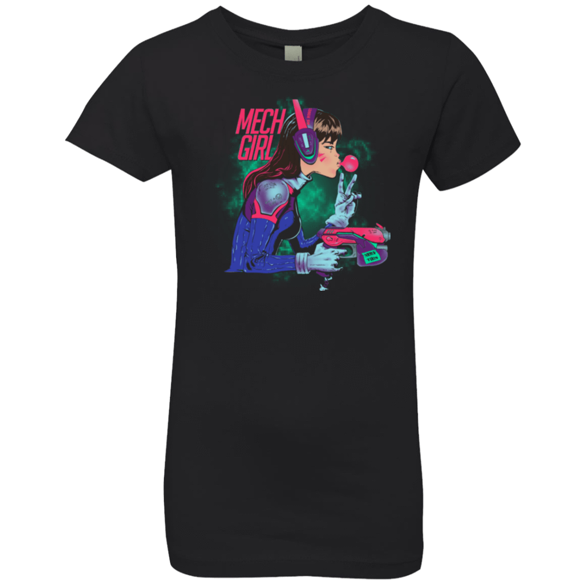 T-Shirts Black / YXS Mech Girl Girls Premium T-Shirt