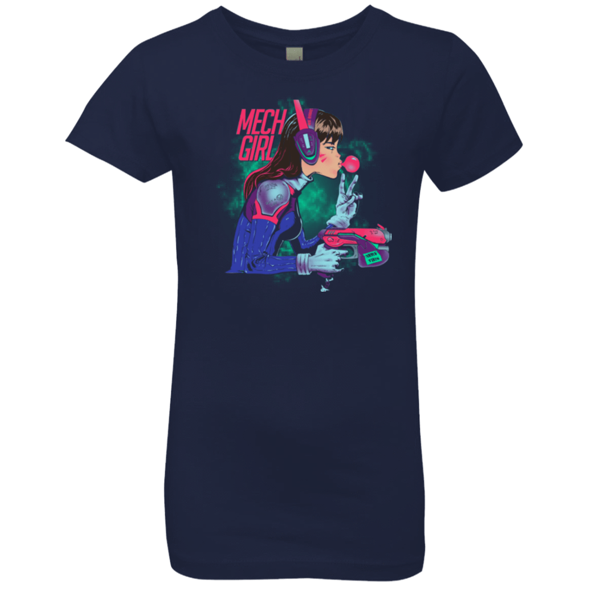 T-Shirts Midnight Navy / YXS Mech Girl Girls Premium T-Shirt