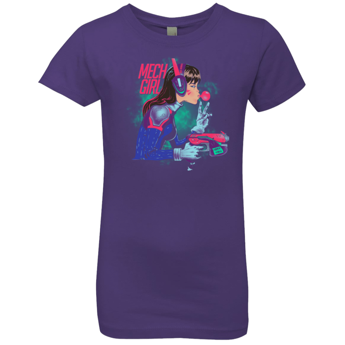 T-Shirts Purple Rush / YXS Mech Girl Girls Premium T-Shirt