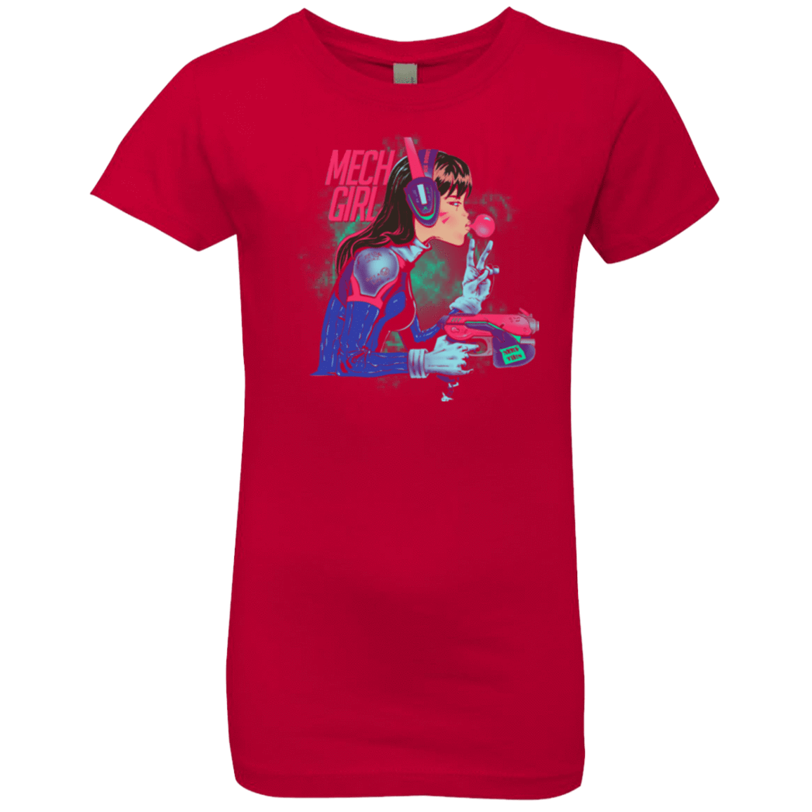 T-Shirts Red / YXS Mech Girl Girls Premium T-Shirt