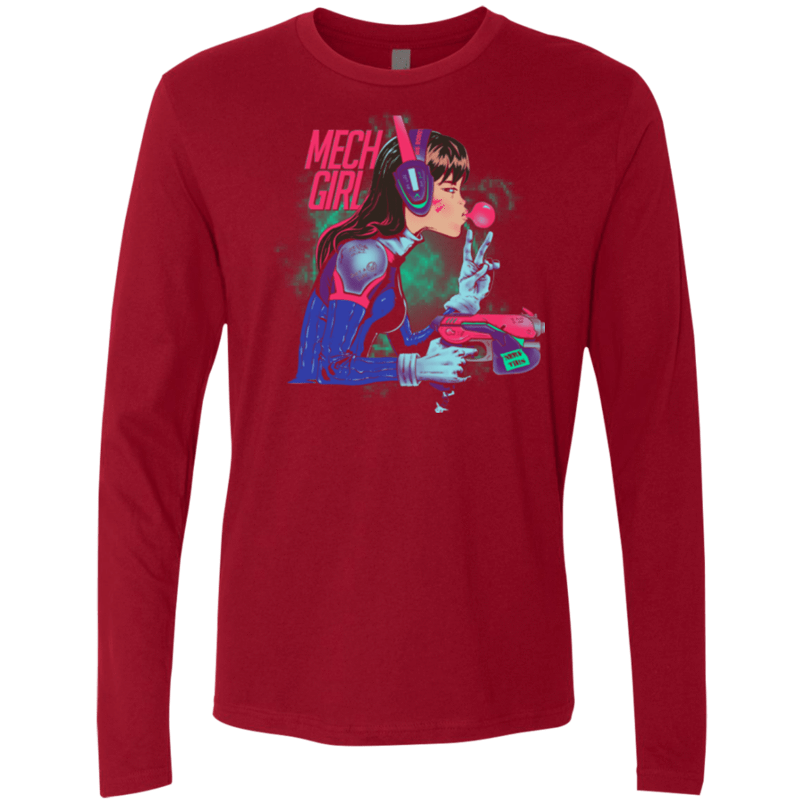 T-Shirts Cardinal / Small Mech Girl Men's Premium Long Sleeve