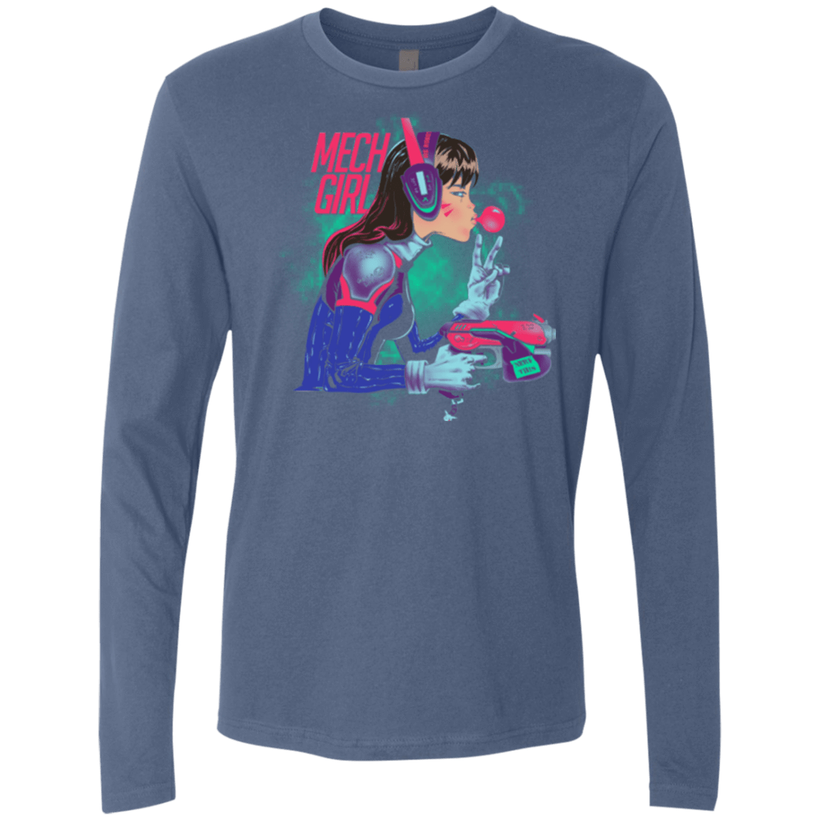 T-Shirts Indigo / Small Mech Girl Men's Premium Long Sleeve