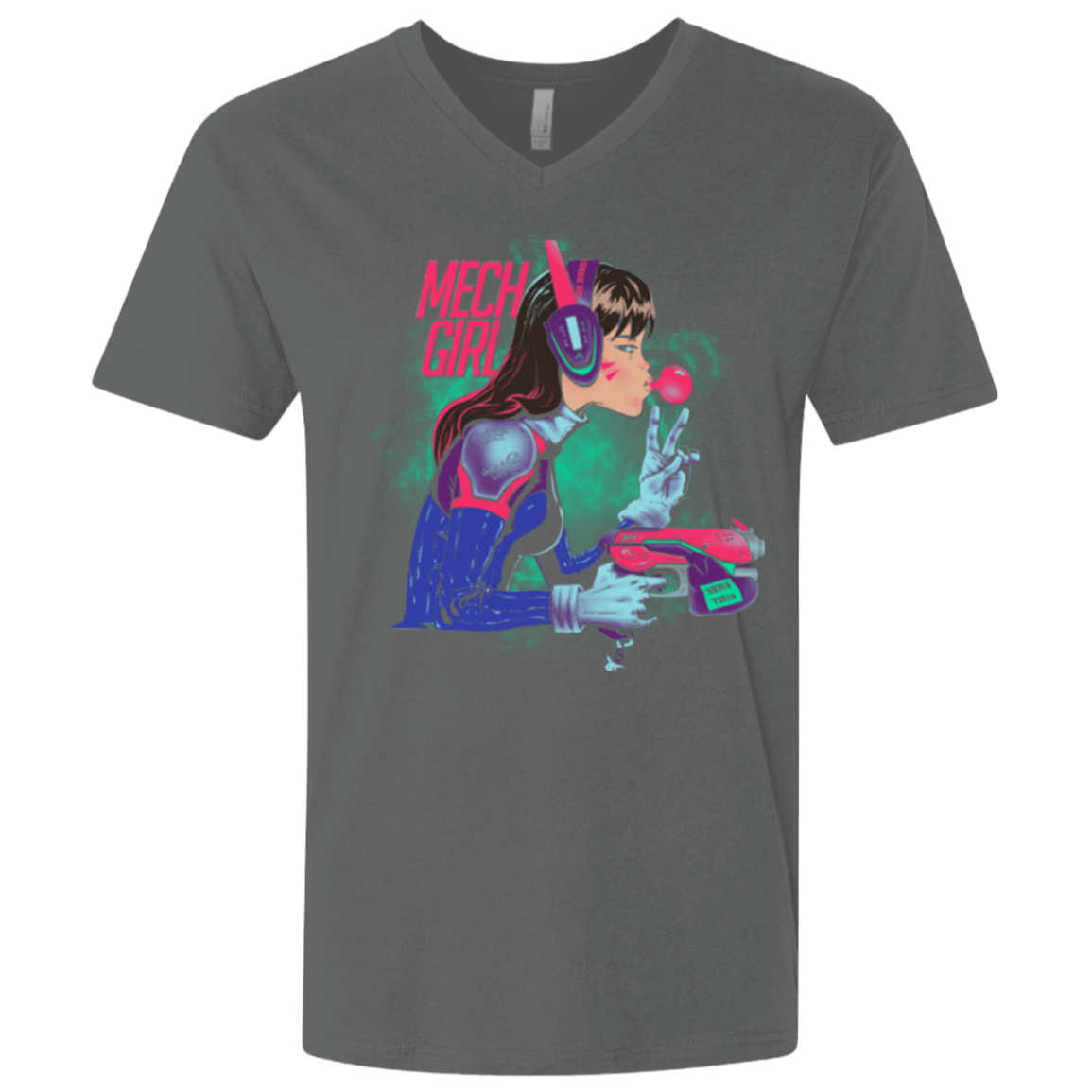 T-Shirts Heavy Metal / X-Small Mech Girl Men's Premium V-Neck