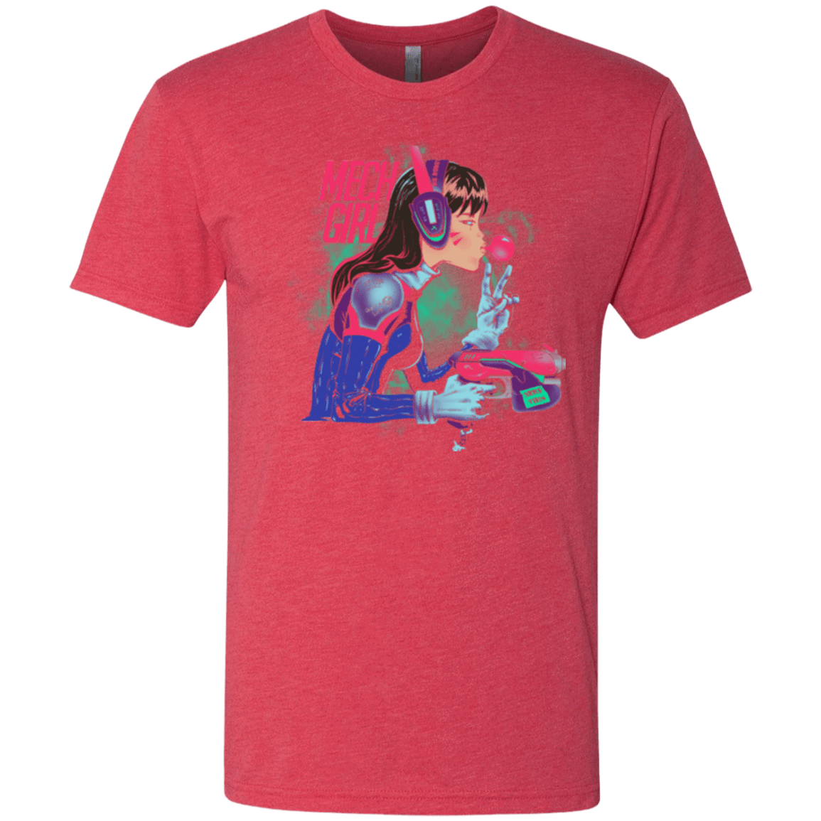 T-Shirts Vintage Red / Small Mech Girl Men's Triblend T-Shirt